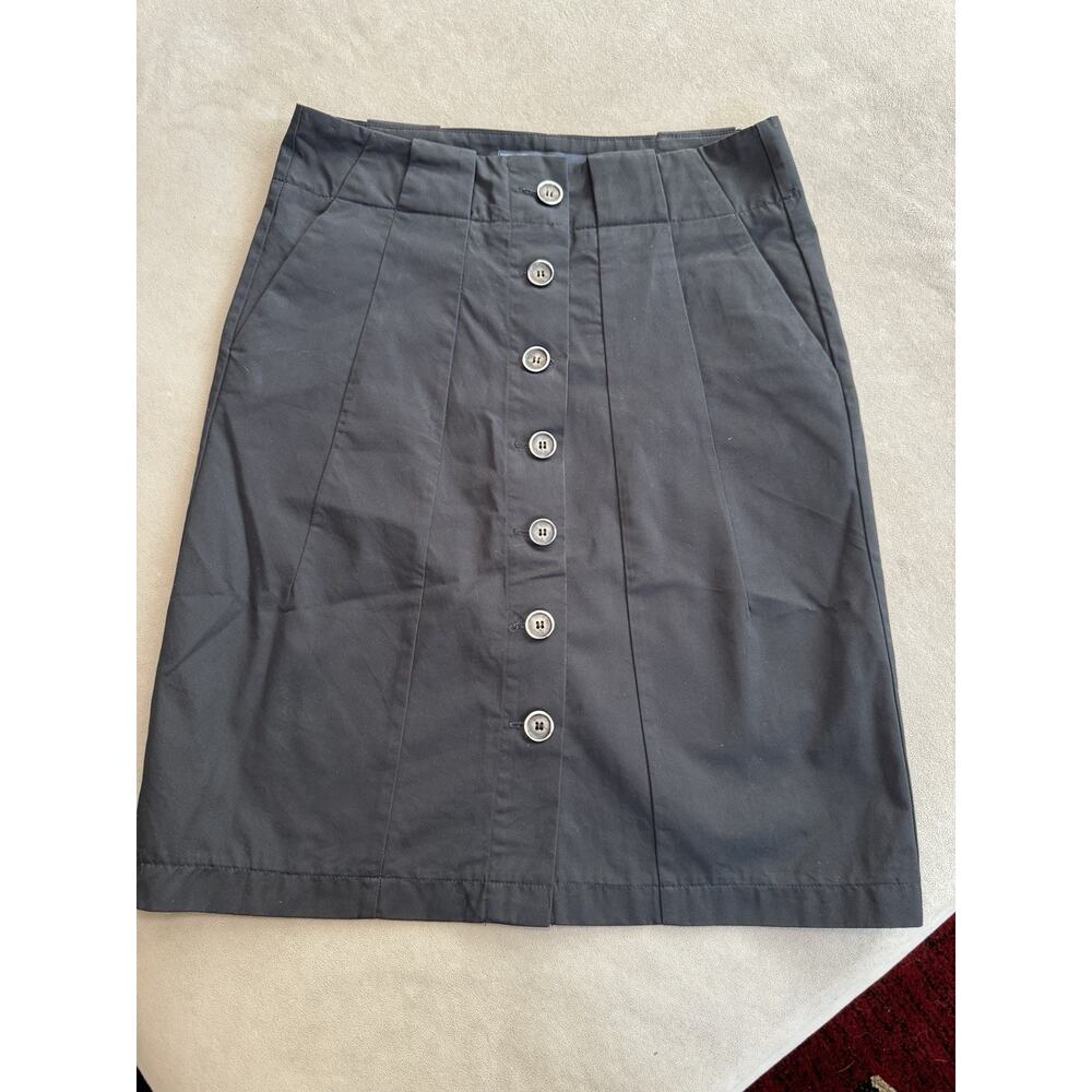 Zara Pencil Skirt Black Cotton Button Down Women’s Sz M